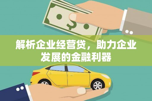 乌伊岭解析企业经营贷，助力企业发展的金融利器