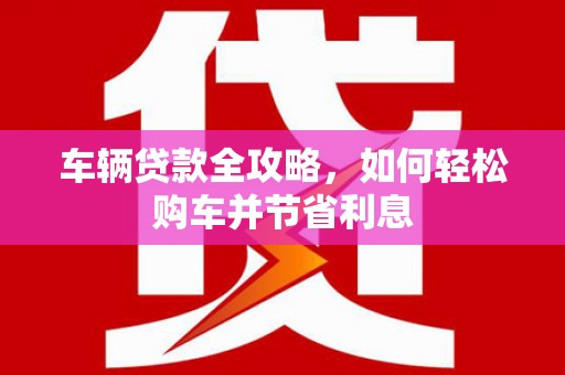 乌伊岭车辆贷款全攻略，如何轻松购车并节省利息