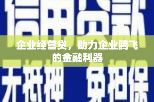 乌伊岭企业经营贷，助力企业腾飞的金融利器