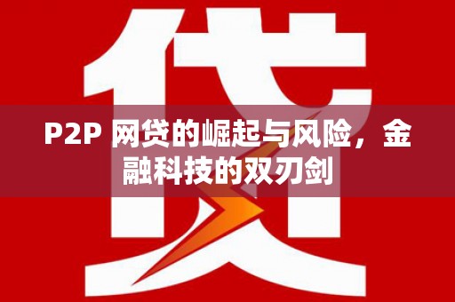 乌伊岭P2P 网贷的崛起与风险，金融科技的双刃剑