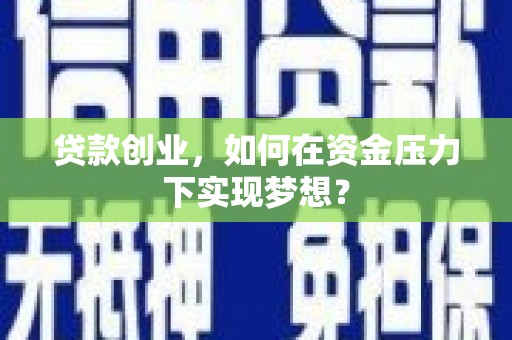 乌伊岭贷款创业，如何在资金压力下实现梦想？