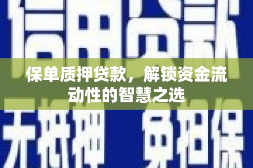 乌伊岭保单质押贷款，解锁资金流动性的智慧之选